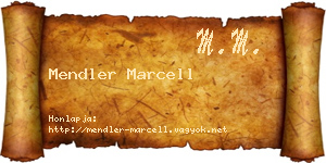 Mendler Marcell névjegykártya